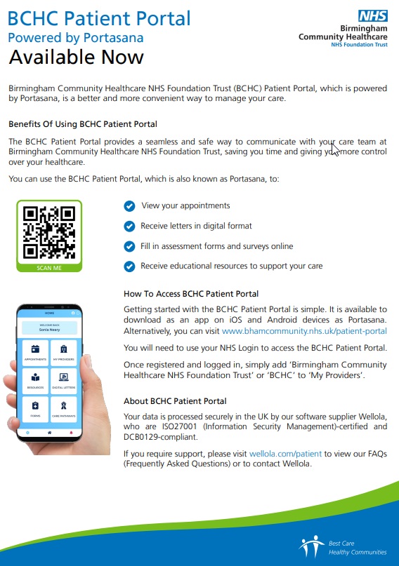 BCHC Patient Portal Poster